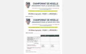 ENGAGEMENTS U13 &amp; U11 PHASE 1 - Brassage